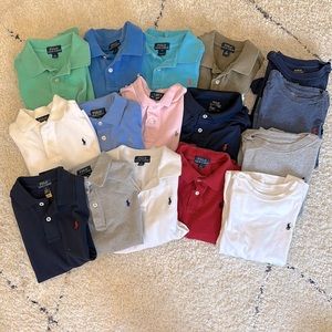 Lot of 16 Size 6 Boys’ Polo Ralph Lauren Shirts (12 polos, 4 LS tees)